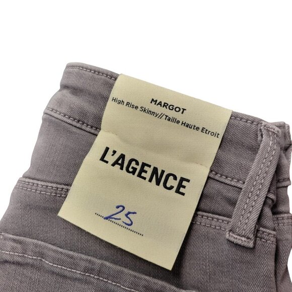 L'AGENCE Margot  High Rise Skinny Jeans Size 25 Gray New With Tags - Picture 7 of 10